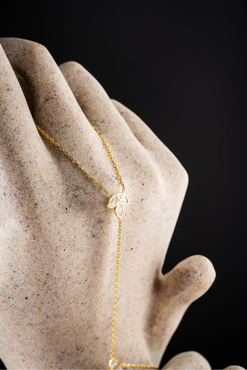 925 Ayar Gümüş Gold Kaplama Lotus Çiçeği Şahmeran Bileklik
